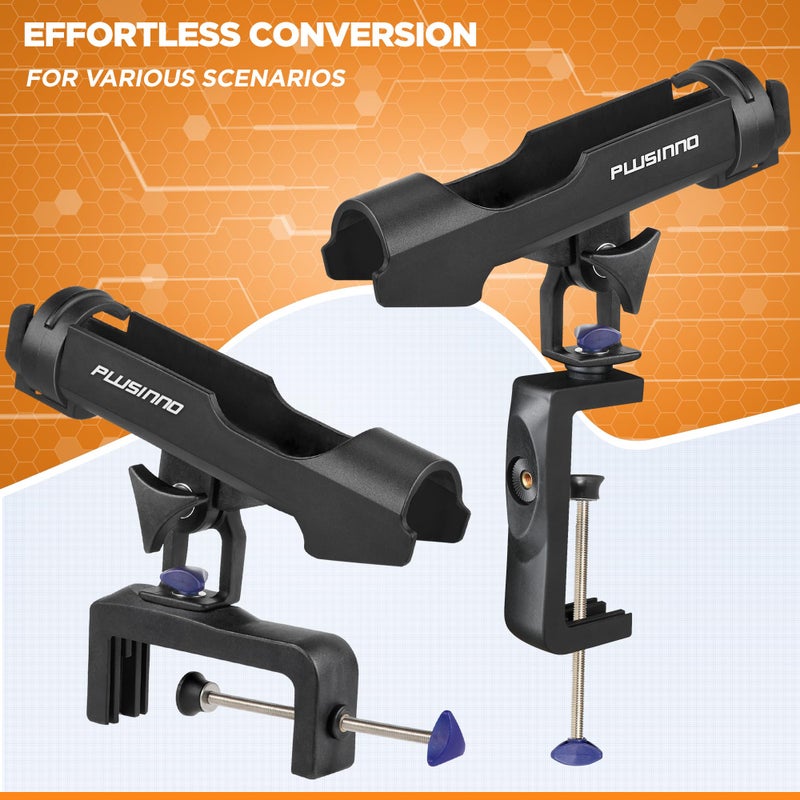 PLUSINNO حامل قضبان الصيد PLUSINNO مع فتحات كبيرة وقابل للتعديل 360 درجة لحامل القضبان القابلة للطي (1 عبوة زرقاء) - Image 5